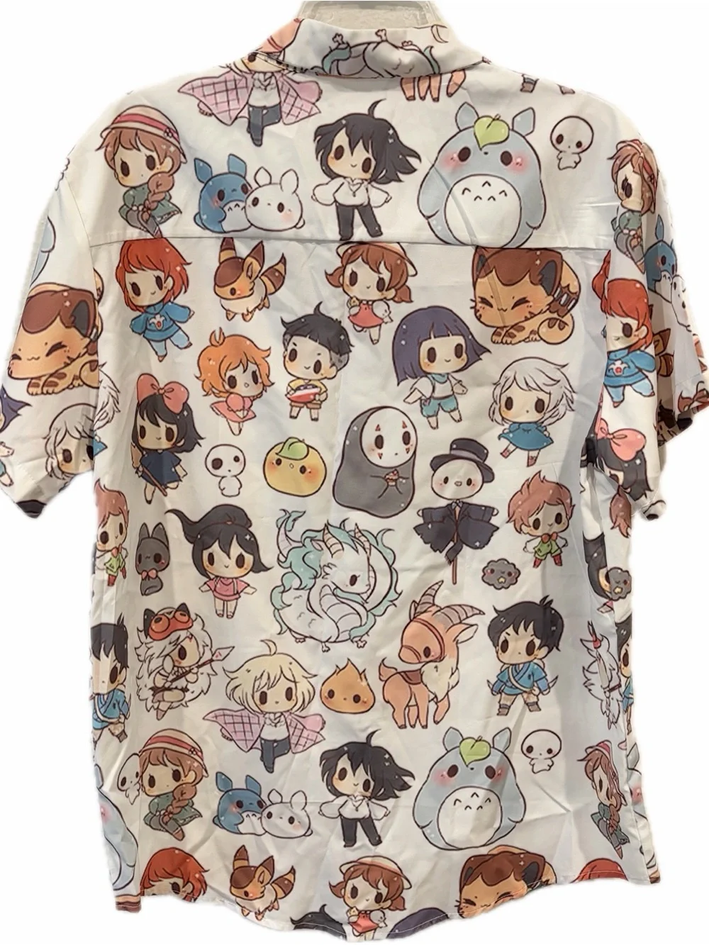 Chibi Miyazaki character button up collared shirt
